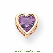 14k 6mm Heart Amethyst bezel pendant