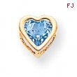 14k 6mm Heart Blue Topaz bezel pendant