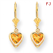 14k 6mm Heart Citrine earring