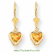 14k 6mm Heart Citrine earring