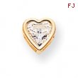 14k 6mm Heart Cubic Zirconia bezel pendant