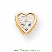 14k 6mm Heart Cubic Zirconia bezel pendant