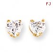 14k 6mm Heart Cubic Zirconia earring