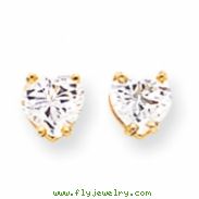 14k 6mm Heart Cubic Zirconia earring