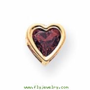 14k 6mm Heart Garnet bezel pendant