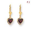 14k 6mm Heart Garnet earring