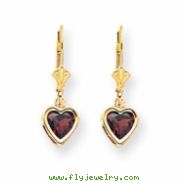 14k 6mm Heart Garnet earring