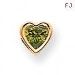 14k 6mm Heart Peridot Bezel Pendant