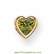 14k 6mm Heart Peridot Bezel Pendant