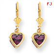 14k 6mm Heart Rhodalite Garnet earring