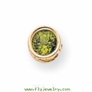 14k 6mm Peridot bezel pendant