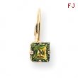 14k 6mm Princess Cut Peridot leverback earring