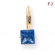 14k 6mm Princess Cut Tanvorite leverback earring