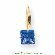 14k 6mm Princess Cut Tanvorite leverback earring