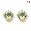 14k 6mm Round Green Amethyst Earring