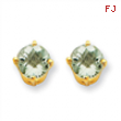 14k 6mm Round Green Amethyst Earring