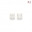 14k 6mm Square CZ Post Earrings