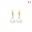 14k 6mm Trillion Cubic Zirconia leverback earring