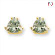 14k 6mm Trillion Green Amethyst Earring