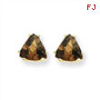 14k 6mm Trillion Smokey Quartz Earring