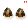 14k 6mm Trillion Smokey Quartz Earring