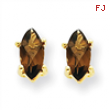 14k 6x3 Marquise Smokey Quartz Earring