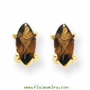 14k 6x3 Marquise Smokey Quartz Earring