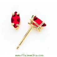 14k 6x3mm Marquise Ruby earring