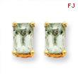 14k 6x4 Emerald Green Amethyst Earring