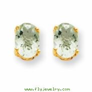 14k 6x4 Oval Green Amethyst Earring