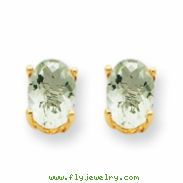 14k 6x4 Oval Green Amethyst Earring