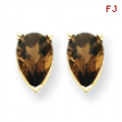 14k 6x4 Pear Smokey Quartz Earring