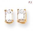14k 6x4mm Emerald Cut Cubic Zirconia earring