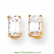 14k 6x4mm Emerald Cut Cubic Zirconia earring