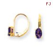 14k 6x4mm Oval Amethyst leverback earring