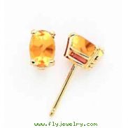 14k 6x4mm Oval Citrine earring