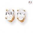 14k 6x4mm Oval Cubic Zirconia earring
