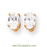 14k 6x4mm Oval Cubic Zirconia earring
