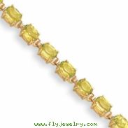 14k 6x4mm Oval Peridot bracelet