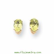 14k 6x4mm Oval Peridot earring