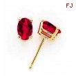 14k 6x4mm Oval Ruby earring