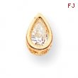 14k 6x4mm Pear Cubic Zirconia bezel pendant