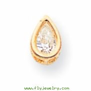 14k 6x4mm Pear Cubic Zirconia bezel pendant