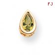 14k 6x4mm Pear Peridot bezel pendant