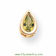 14k 6x4mm Pear Peridot bezel pendant