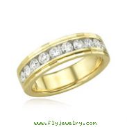 14K .75ct Round Channel Set Diamond Wedding Band