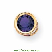 14k 7mm Amethyst bezel pendant