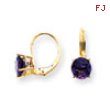 14k 7mm Amethyst leverback earring