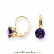 14k 7mm Amethyst leverback earring