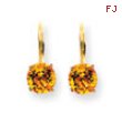 14k 7mm Citrine leverback earring